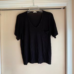 Aritzia Wilfred Free Black Jersey Pocket Tee Size L